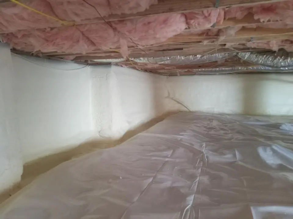 Crawl space encapsulation with closed-cell spray foam for Commercial Roof Restoration in West Richland